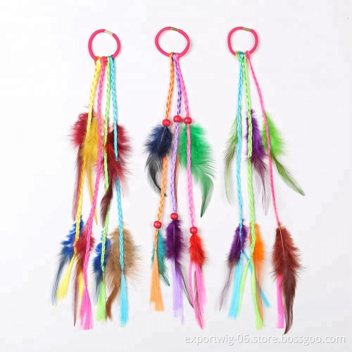 Kids Handmade Wig Elastic Hair Band Flowers Rubber Band Hair Accessories Headdress Headwear Girls Headband
